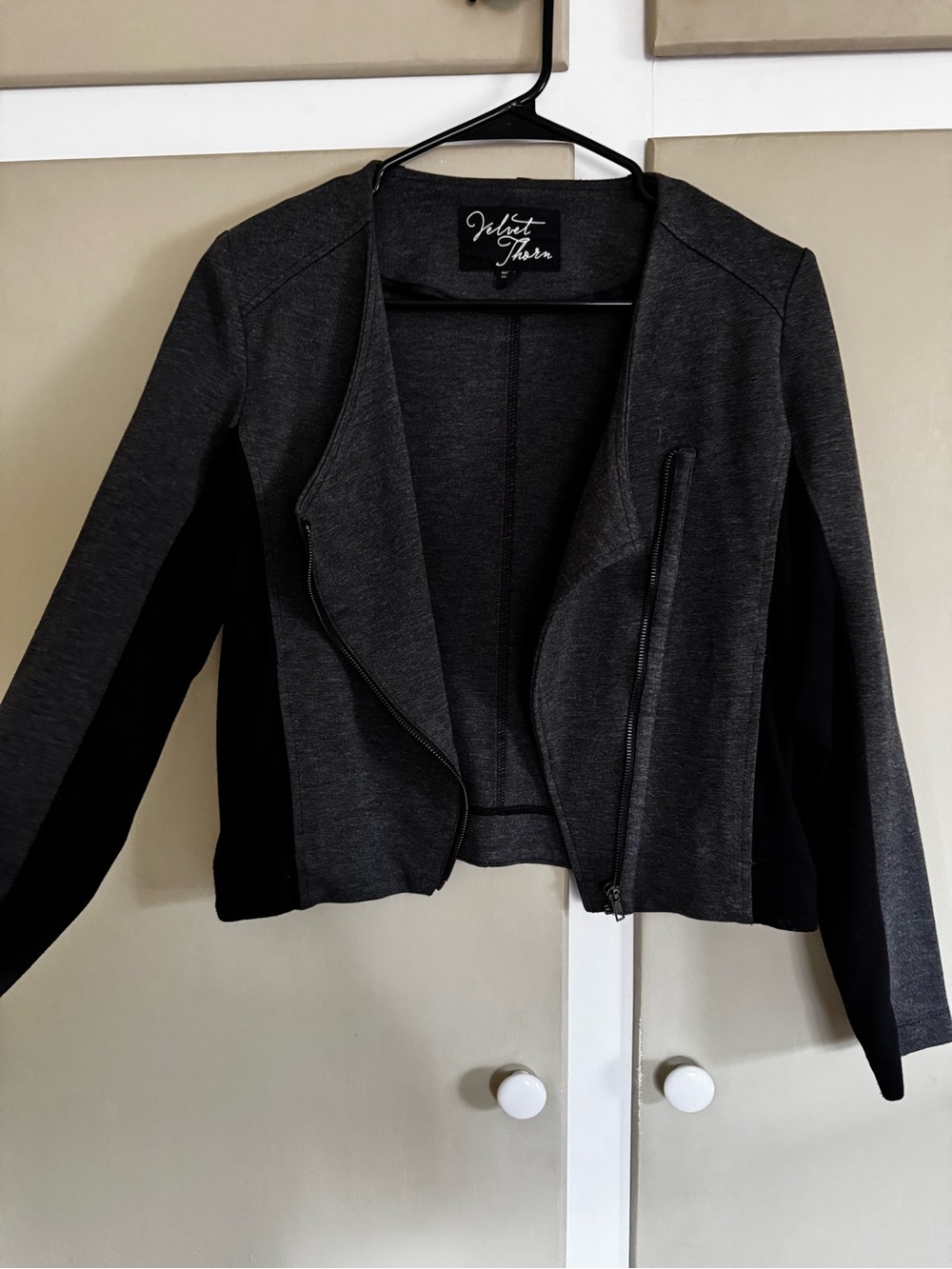 Two-Tone Zip Blazer